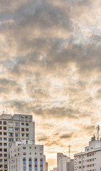 Fototapeta na wymiar buildings and cloudy sky, urban sunset, sao paulo