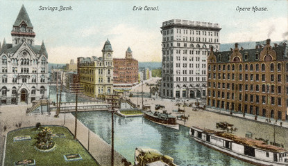 Erie Canal  Syracuse. Date: 1906 - obrazy, fototapety, plakaty