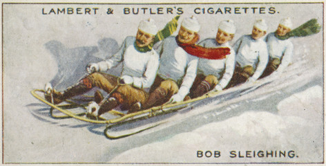 Five Man Bobsleigh 1914. Date: 1914