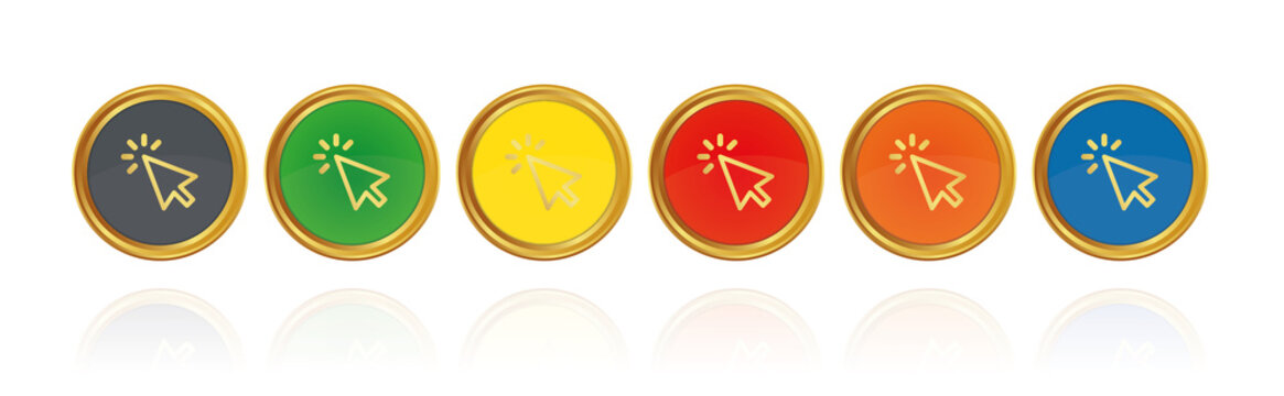Klicken - Mauspfeil - Goldene Buttons
