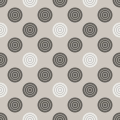 Checkers pattern. Seamless vector game background with gray and white draughts
