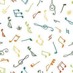 Varicolored seamless music pattern