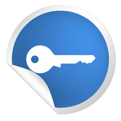 runder Sticker blau - Schlüssel - Sicherheit