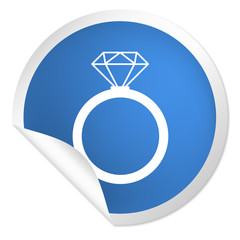 runder Sticker blau - Diamantenring