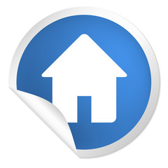 runder Sticker blau - Hütte