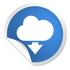 runder Sticker blau - Wolke - Download
