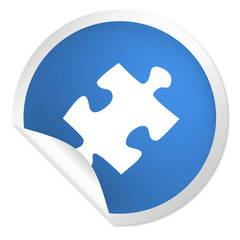 Fototapeta premium runder Sticker blau - Puzzlestück