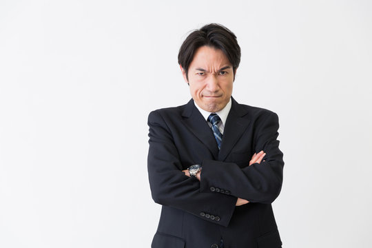 ミドル男性　ビジネス　怒る