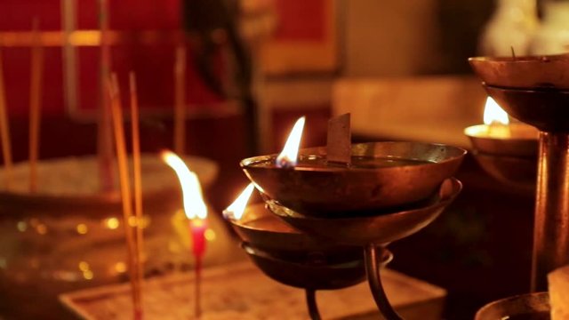 Light of the candle in temple