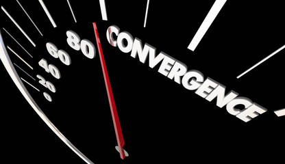 Convergence Joining Together Speedometer Success 3d Illustration