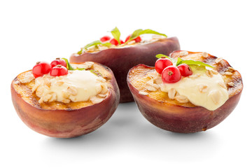 Grilled peaches dessert
