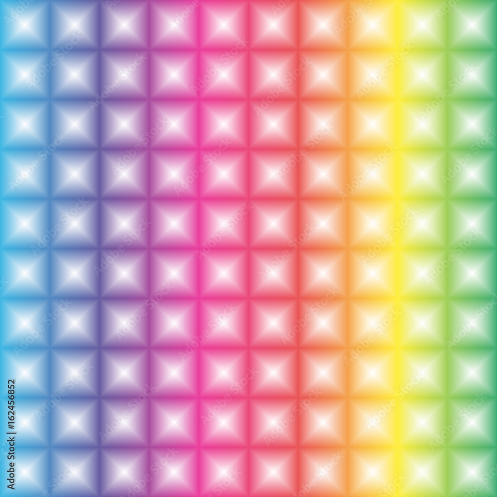 Aufkleber linear colorful rainbow gradient with 3d illusion effect square light pattern, unusual bright and po