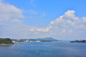 遠くから見た平戸の町(2017年3月)