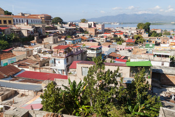 Aerial view of Santiago de Cuba, Cuba