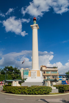 Column of Liberty on Plaza de Marte square in Santiago de Cuba, Cuba