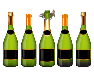 champagne bottle isolated on white