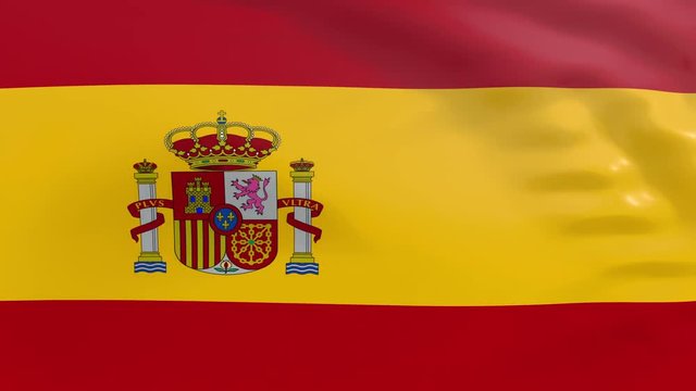 High quality looped animation of a patriotic flag of Spain in the wind. You can easily integrate it into your own compositions. Ideal for sport events, led screen, international competitions