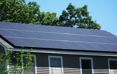 solar panel installed on the house roof