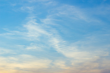 Misty clouds, blue sky