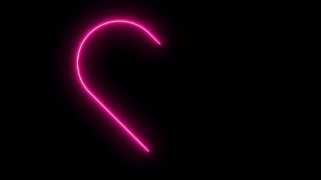 Bright neon sign heart. Retro neon heart sign on black. Design element for Happy Valentine's Day. For greeting card, banner, signboard. Available in 4K video render footage.