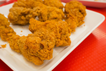 fried chicken on white plate