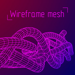 Low poly vein or wire wireframe mesh background. Scinece and tech vector illustration.