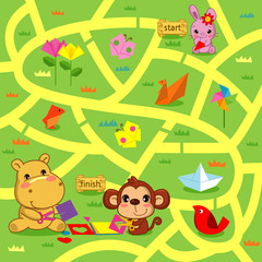 help the bunny to find a friends