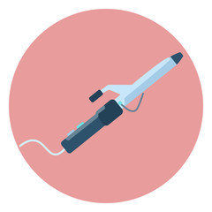 Flat vector curling iron icon, nice hairdressing equipment symbol