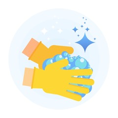 clean hand with lather