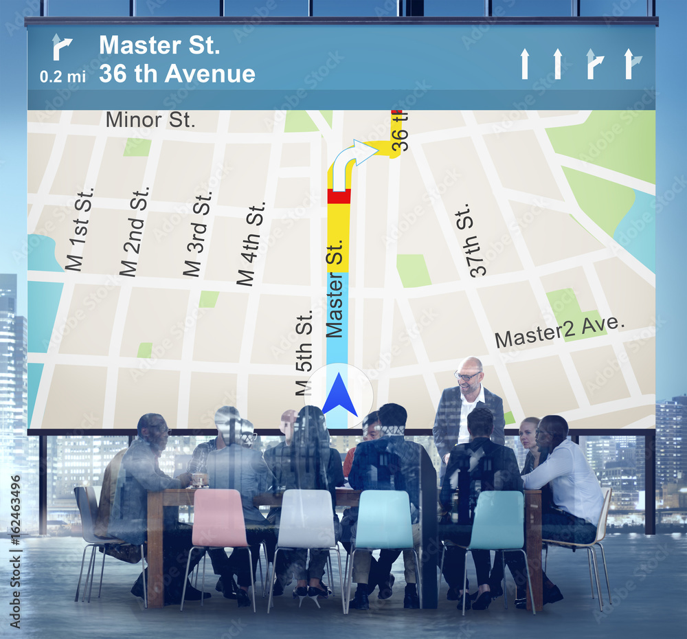 Poster gps navigation directions location map concept