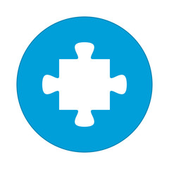 puzzle piece, flat round icon