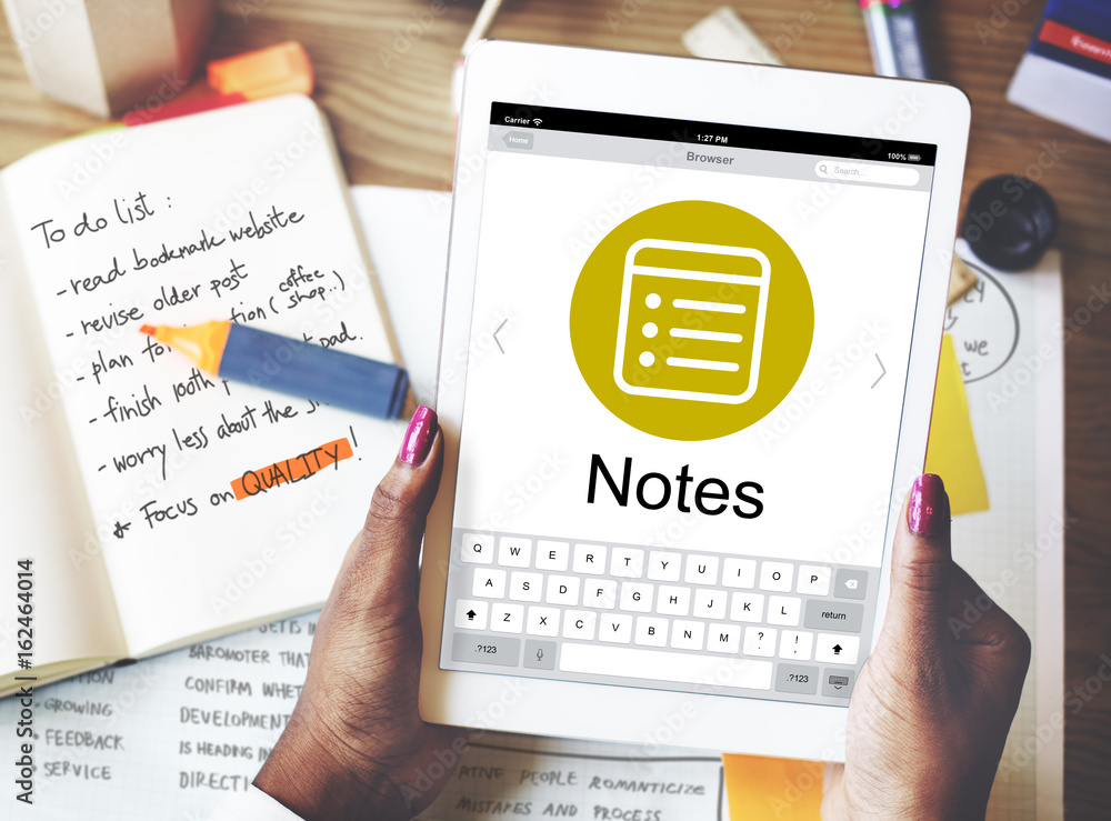 Poster notes message icon wepage concept