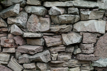 Cracked real stone wall surface