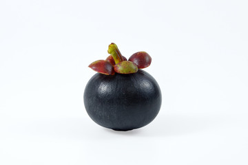 Mangosteen on white background.