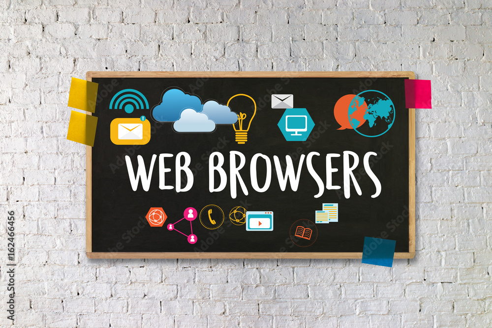 Poster browser http man use computer web browsers online networking connection technology digital