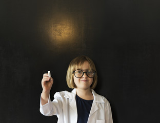 Little Girl Education Blackboard Concept