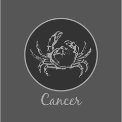 Cancer Astrological zodiac symbol. Horoscope sign.