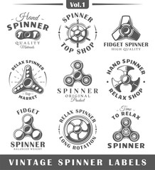 Obraz premium Hand spinner labels and logos