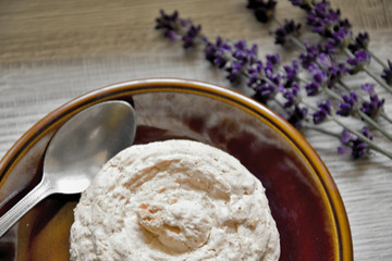 Morning moments of relaxation and relaxation with fresh coffee and dessert on a wooden background