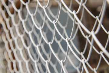 Detail of chain metal fence