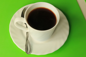 Сoffee cup with spoon for business breakfast