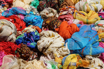 Fototapeta premium a heap of scarfs