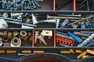 Fototapeta premium Used repair kit on the table closeup