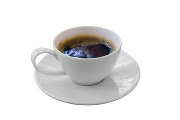 cup of black americano coffee isolated on white background