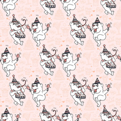 Vector Seamless pattern with cute bears.