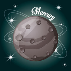 mercury planet in the solar system creation vector illustration