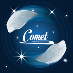 comet in the nebulae galaxy in the universe vector illustration © djvstock