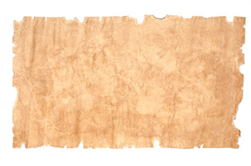 Old paper sheet on white background