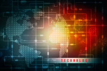 2d illustration technology background