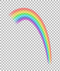 Transparent realistic colorful rainbow.